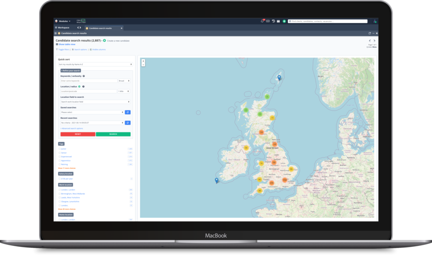 Candidate map search