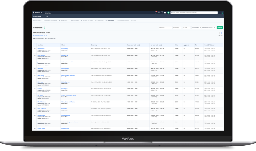 Comprehensive timesheet management