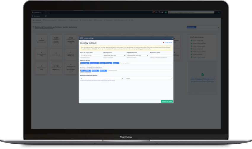 Comprehensive job settings