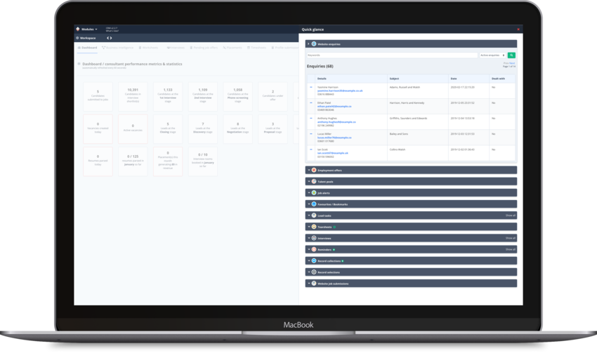 Intergrated website enquiries