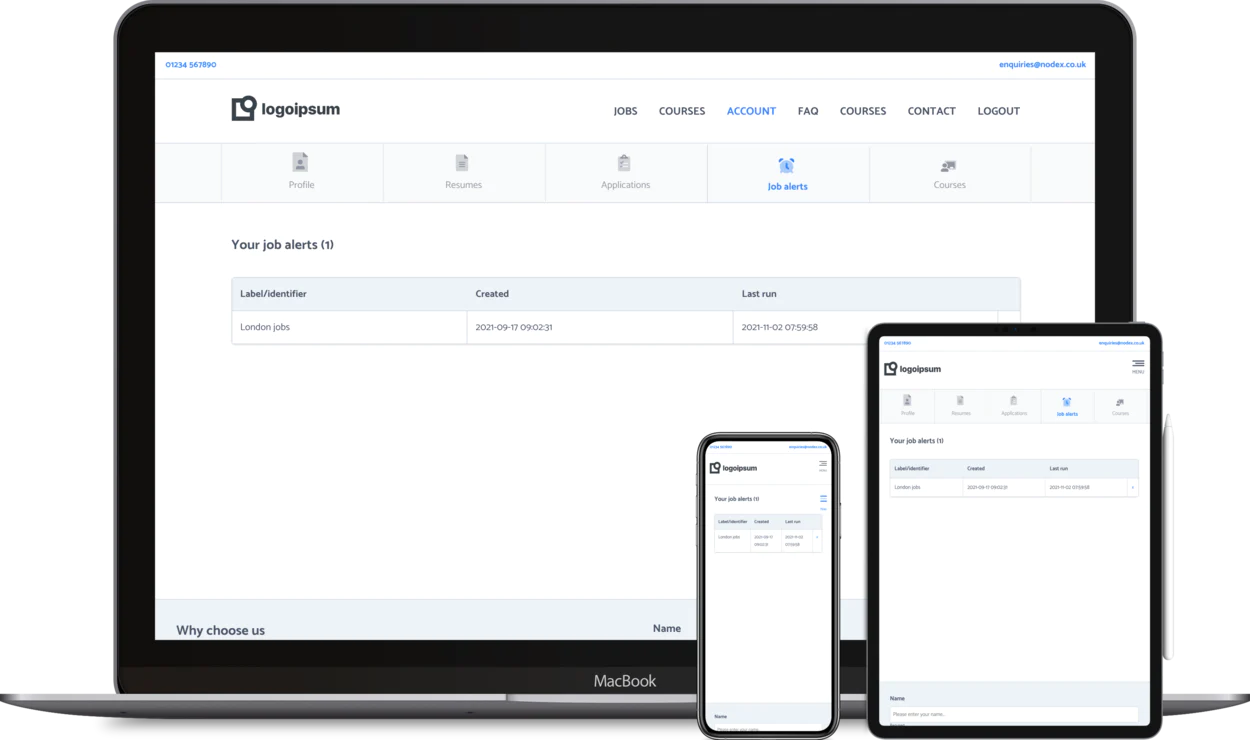 Alerts page