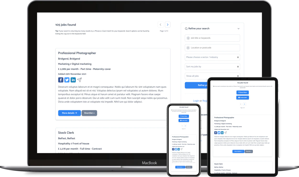 Jobs page