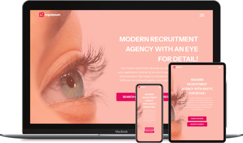 Recruitment website design template Direction
