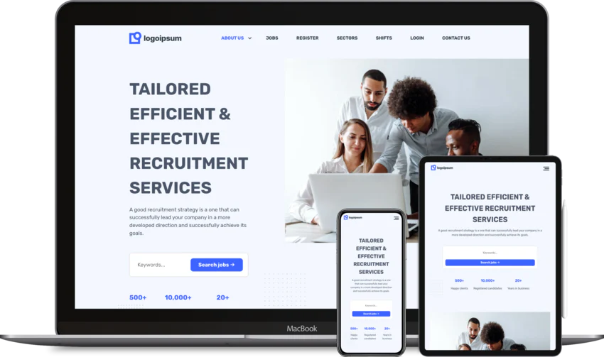 Recruitment website design template Fulmination