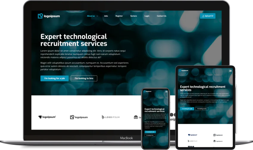Recruitment website design template Obsidian